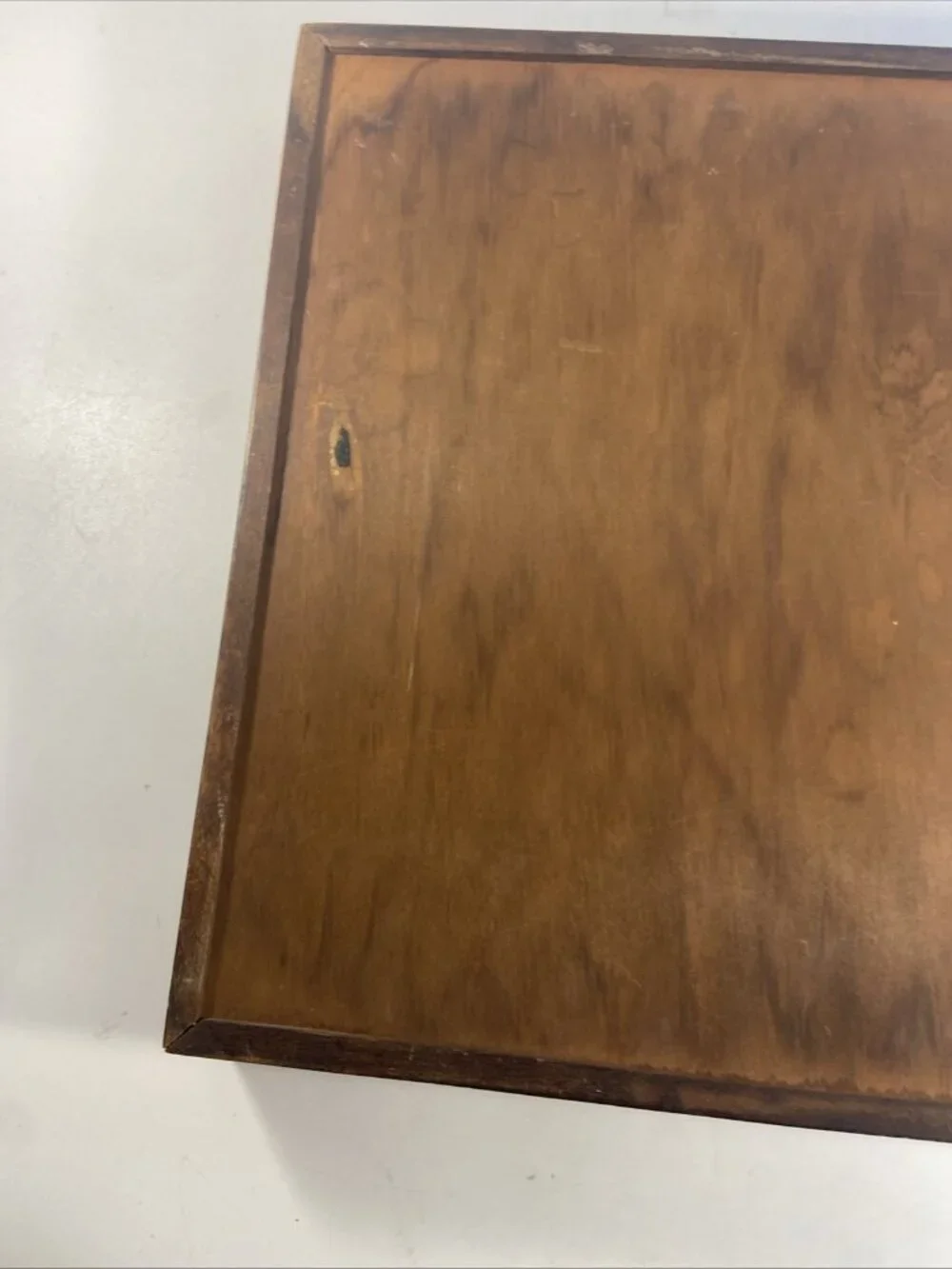 Vintage Wooden Serving Tray 12.5 x 13.75 Hand Painted Floral Scalloped Edges